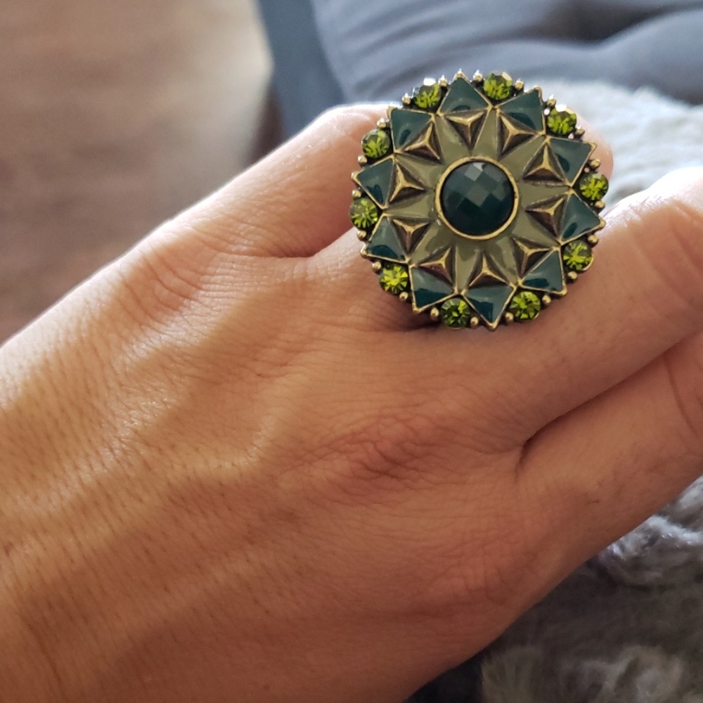 Green cocktail ring